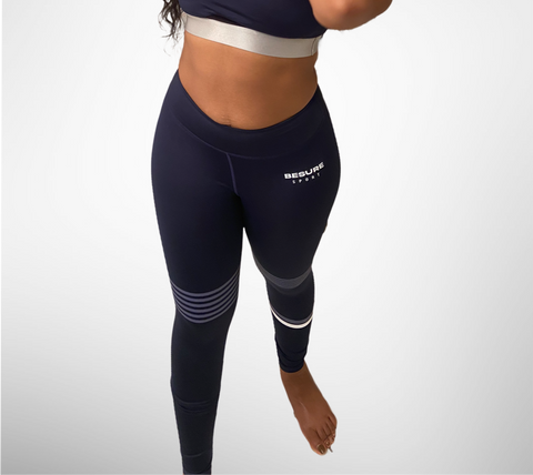Blue Stripped Leggings Set